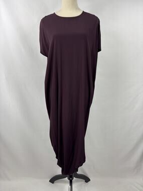 Universal Standard Iconic Geneva Maxi Cocoon Dress Burgundy Small Asymmetrical